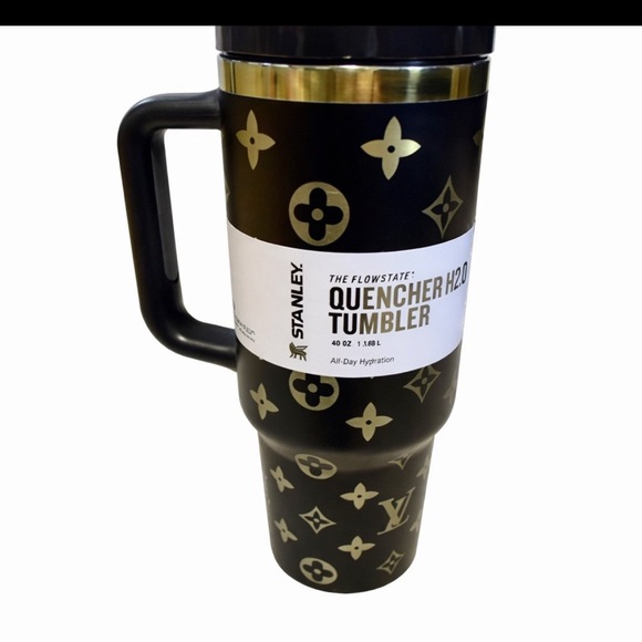 Stanley Accessories - Stanley Black/ Gold/ colored Patterned Quencher Tumbler with Handle 40oz w/straw